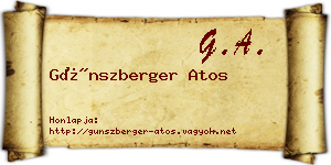 Günszberger Atos névjegykártya